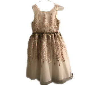 American Princess RoseGold Flower Design Rhinestones Pageant Flower Girl Size 12